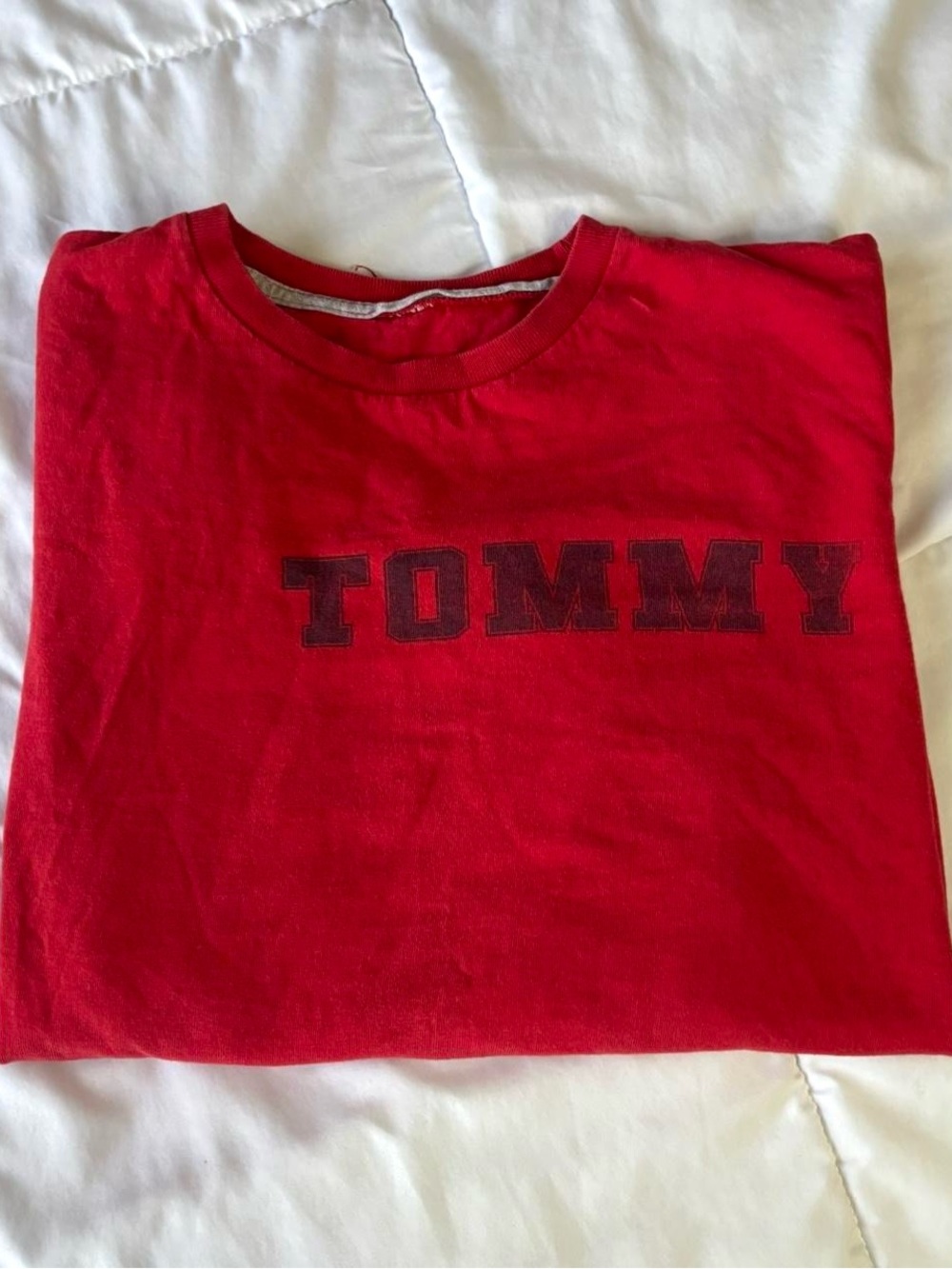 Vintage Tommy Hilfiger Red Long Sleeve Logo Tee